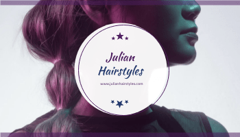 Editable businesscards template:Purple With Stars Hair Salon Business Card
