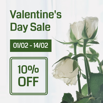 White And Green Valentine's Day Instagram Post