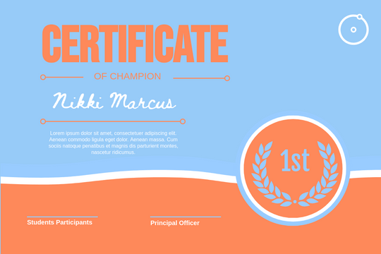 Certificate template: Coral Certificate (Created by Visual Paradigm Online's Certificate maker)