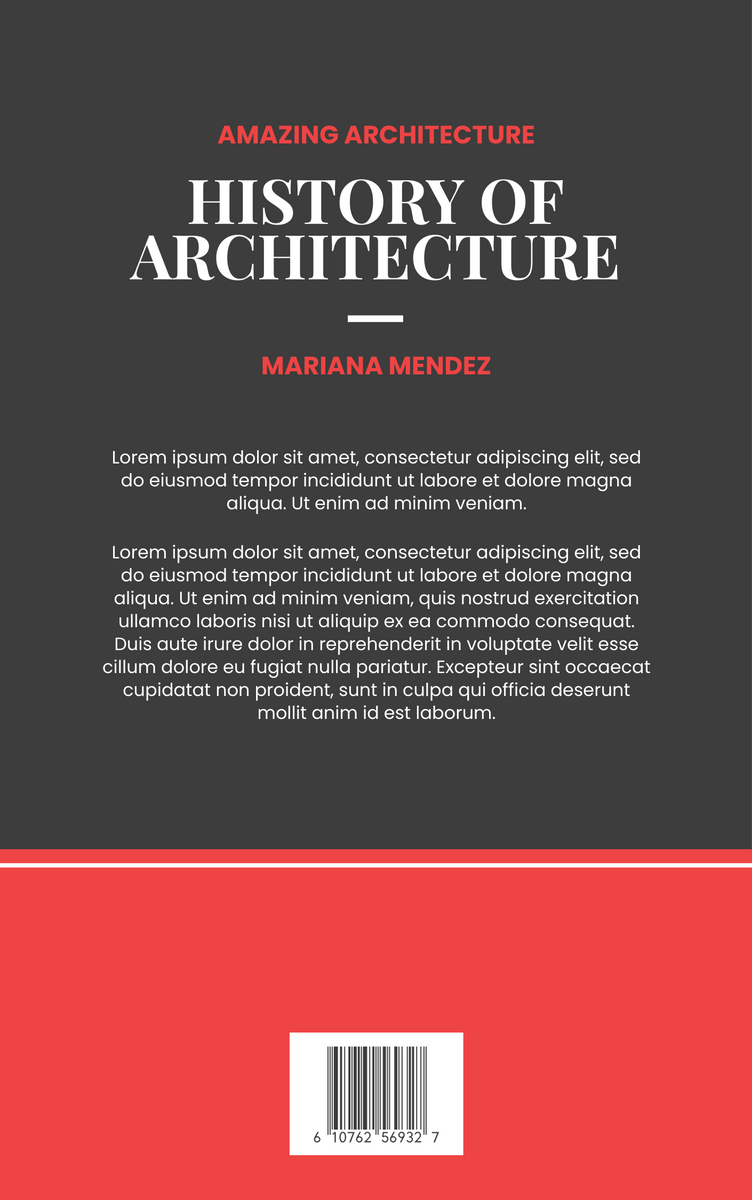 Book Cover template: History Of Architecture Book Cover (Created by Visual Paradigm Online's Book Cover maker)