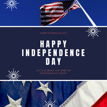 Editable instagramposts template:American Flag Independence Day Instagram Post