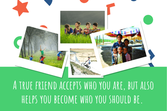 Greeting Card template: Child Friends Greeting Card (Created by Visual Paradigm Online's Greeting Card maker)