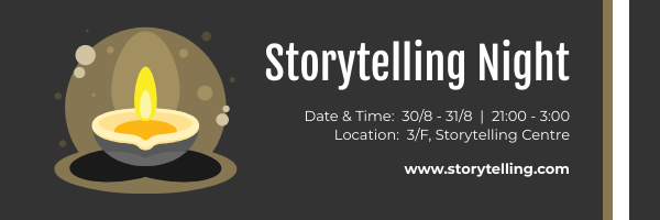 Email Header template: Storytelling Event Email Header (Created by Visual Paradigm Online's Email Header maker)