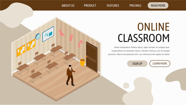 Isometric Diagrams template: Empty Classroom (Created by Visual Paradigm Online's Isometric Diagrams maker)