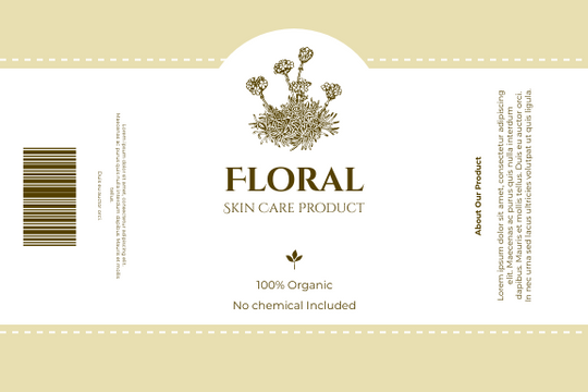 Floral Skin Care Product Label