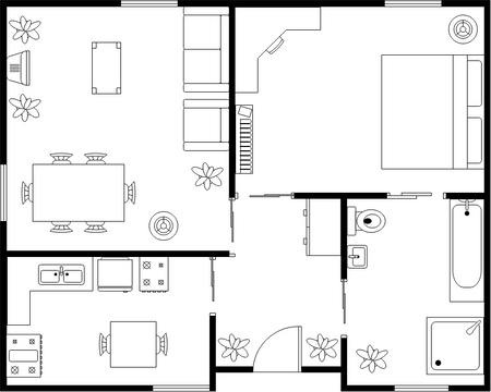 Floor Plan template: Single Bedroom Floor Plan (Created by Visual Paradigm Online's Floor Plan maker)