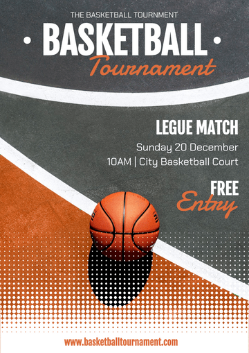 Poster template: Basketball Tournament Poster (Created by Visual Paradigm Online's Poster maker)
