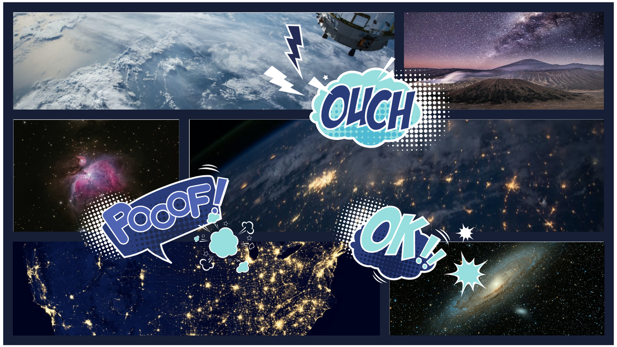 Comic Strip template: Galaxy Space Comic Strip (Created by Collage's Comic Strip maker)