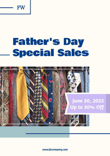Editable flyers template:Father's day Special Sale Flyer