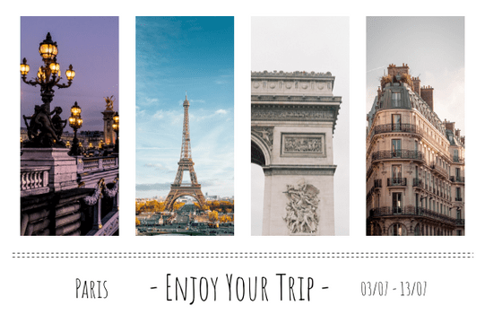 Greeting Cards template: Paris Travelling Greeting Card (Created by Visual Paradigm Online's Greeting Cards maker)