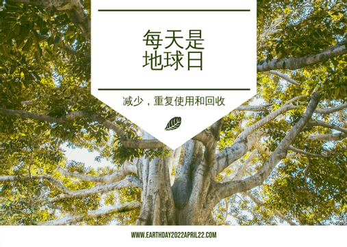 Editable postcards template:深绿色森林照片地球日明信片
