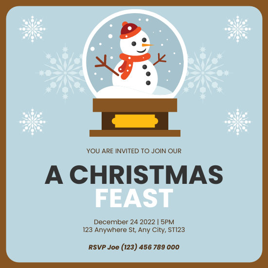Invitation template: A Christmas Feast Invitation (Created by Visual Paradigm Online's Invitation maker)