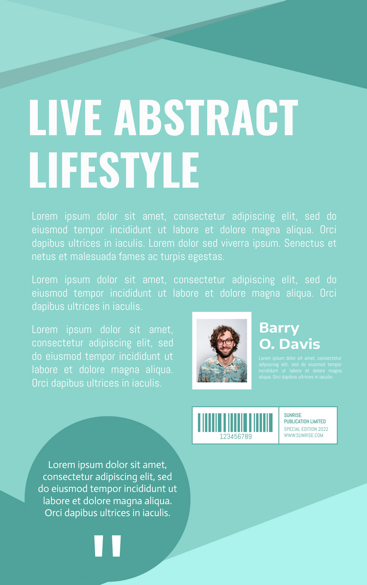 Abstract lifestyle book cover