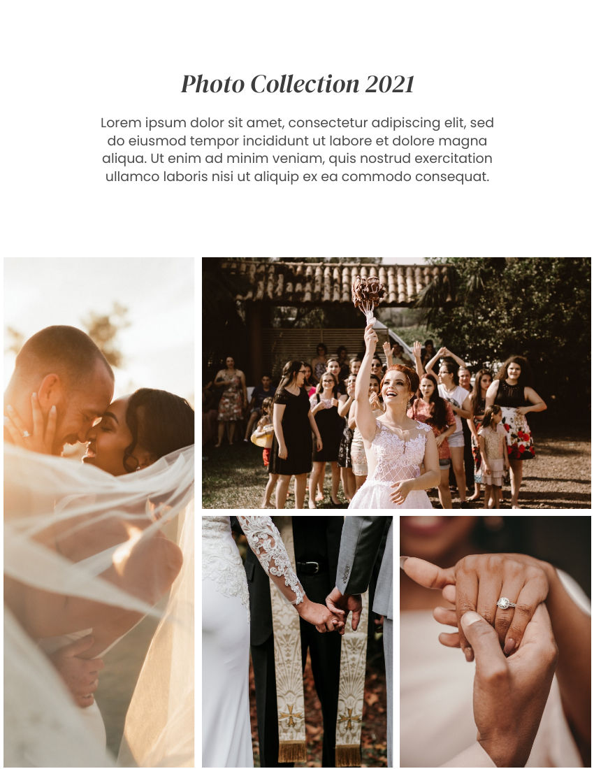Personal Portfolio template: Wedding Photography Business Portfolio (Created by Visual Paradigm Online's Personal Portfolio maker)