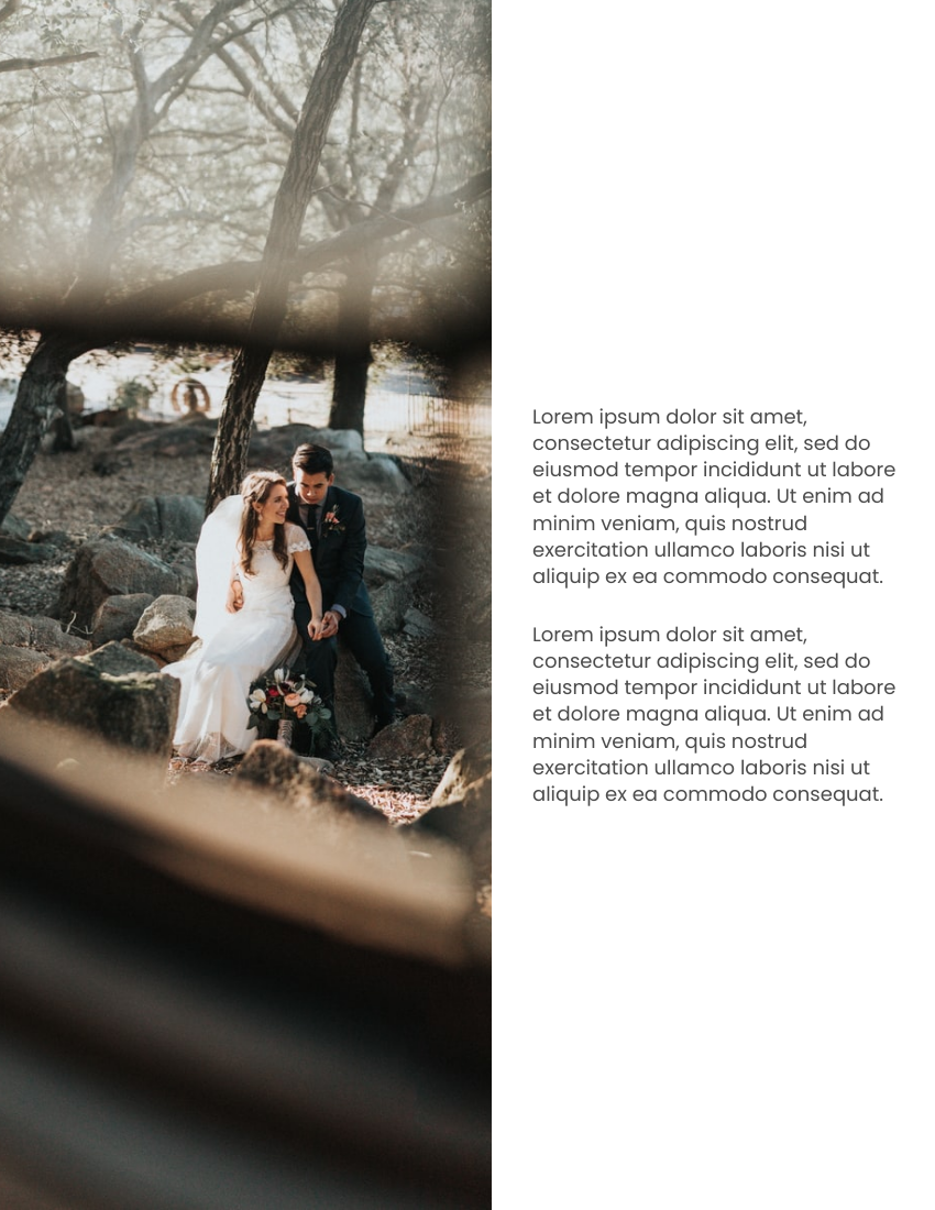 Personal Portfolio 模板。Wedding Photography Business Portfolio (由 Visual Paradigm Online 的Personal Portfolio软件制作)