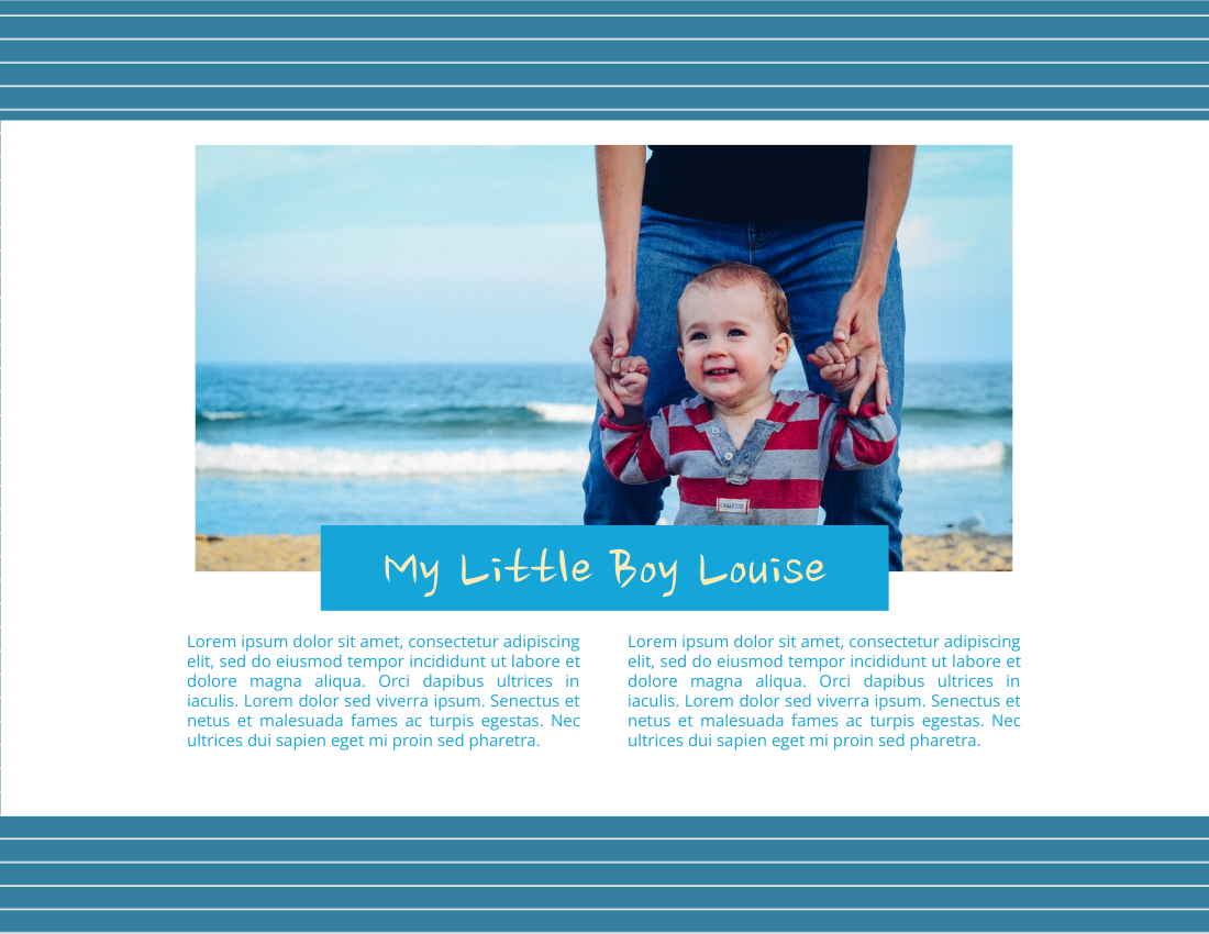 嬰兒照相簿 模板。 My Little Boy Baby Photo Book (由 Visual Paradigm Online 的嬰兒照相簿軟件製作)