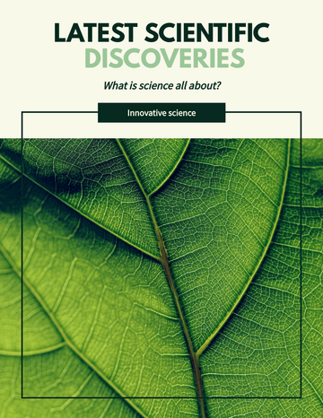 小册子 模板。Latest Scientific Discoveries Booklet (由 Visual Paradigm Online 的小册子软件制作)