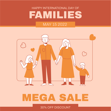 Instagram Post template: Warm Families Day Sales Instagram Post (Created by Visual Paradigm Online's Instagram Post maker)