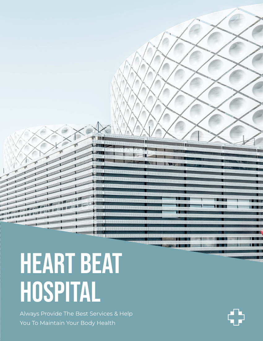 小册子 模板。Hospital Booklet (由 Visual Paradigm Online 的小册子软件制作)