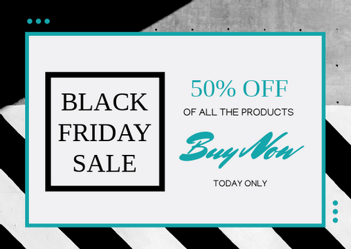 Gift Card template: Monochrome Geometric Black Friday Sale Gift Card (Created by Visual Paradigm Online's Gift Card maker)