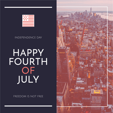 Editable instagramposts template:America Photo Happy Independence Day Instagram Post
