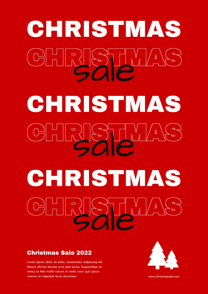 Christmas Sale 2022 Typography Poster