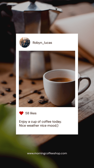 Editable instagramstories template:Coffee Photo Instagram Frame Coffee Shop Instagram Story