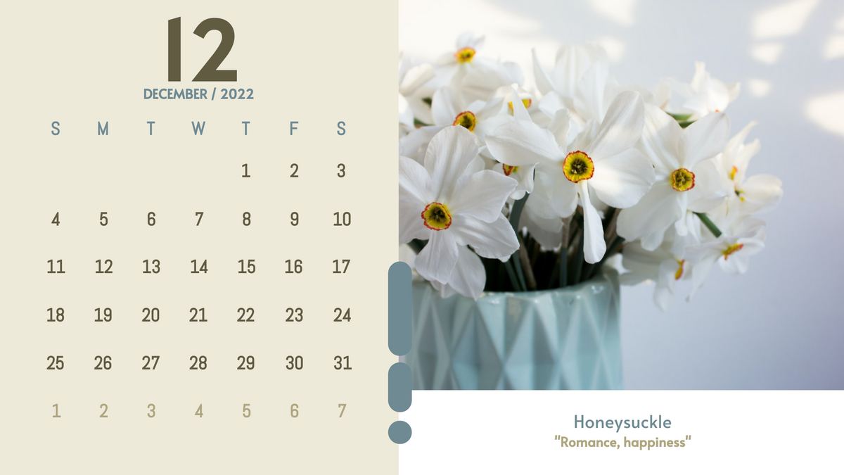 Calendar 模板。 Classy Floral Calendar (由 Visual Paradigm Online 的Calendar軟件製作)