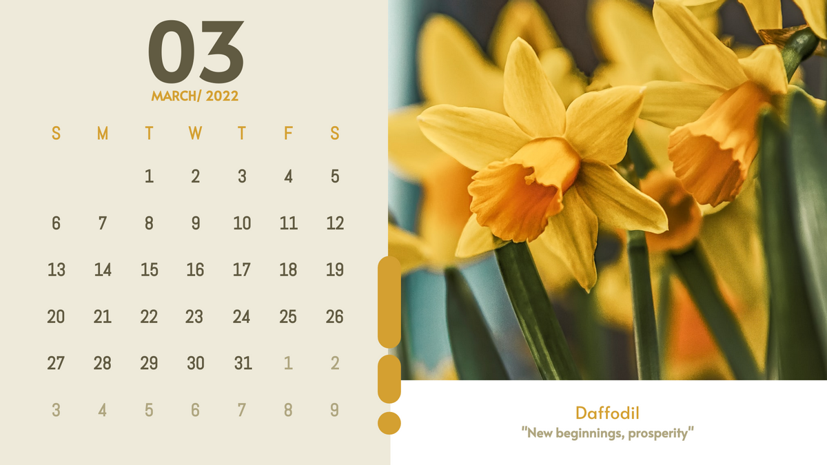 Classy Floral Calendar