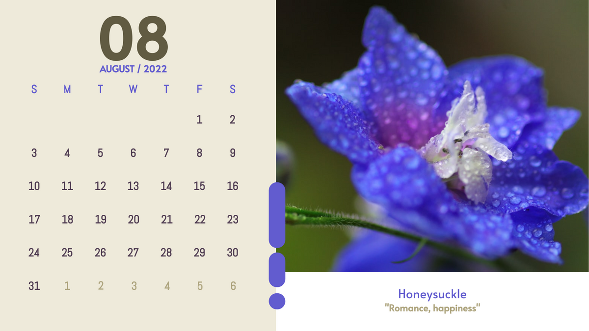 Calendar template: Classy Floral Calendar (Created by Visual Paradigm Online's Calendar maker)