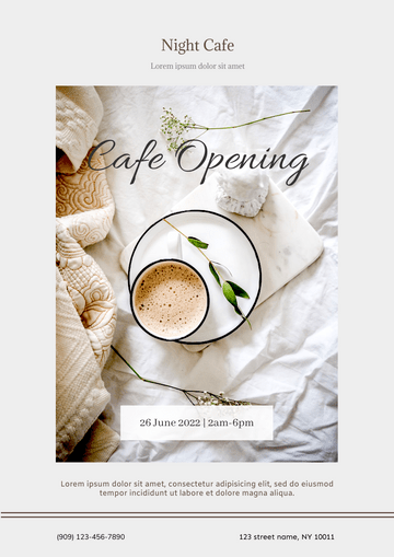 Editable flyers template:Cafe Opening Flyer