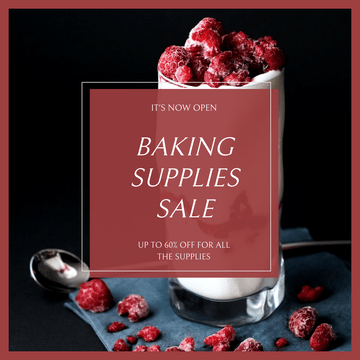 Red And Black Baking Supplies Sale Instagram Post