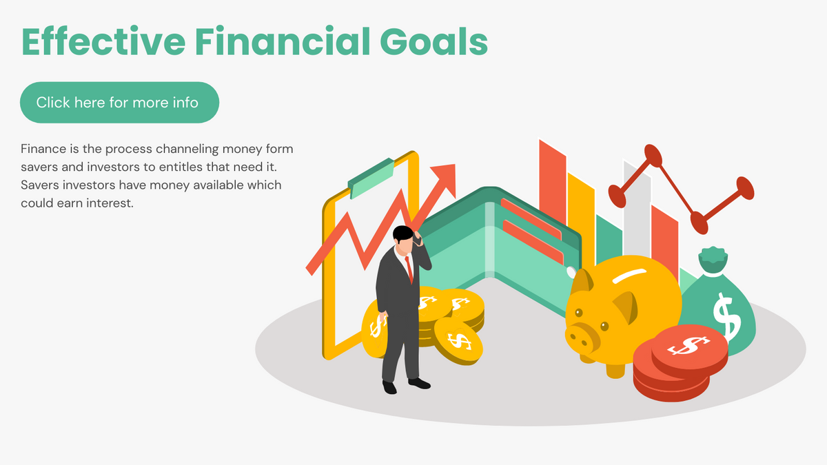 Isometric Diagram template: Effective Financial Goals Isometric Drawing (Created by InfoART's Isometric Diagram maker)