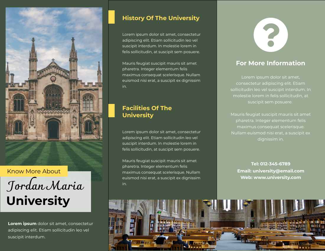 Brochure template: Know More About University Brochure (Created by Visual Paradigm Online's Brochure maker)