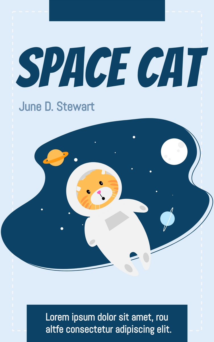 Book Cover template: Space Cat Book Cover (Created by InfoART's Book Cover maker)