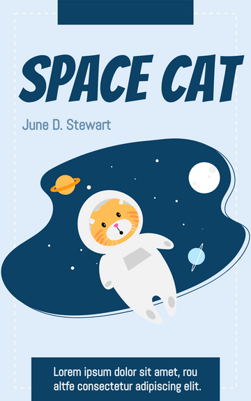Book Cover template: Space Cat Book Cover (Created by InfoART's  marker)