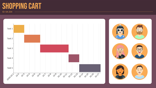 Gantt Chart template: Project Gantt Chart (Created by InfoART's  marker)