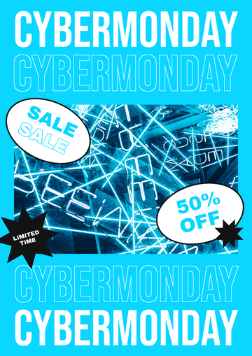Editable posters template:Cyber Monday Sale Trendy Poster