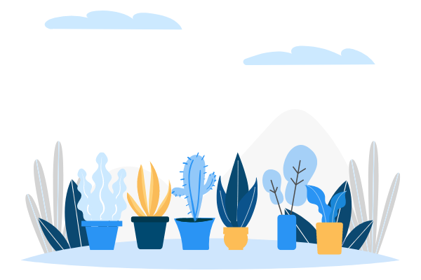 主頁插圖 模板。 Different Plants Illustration (由 Visual Paradigm Online 的主頁插圖軟件製作)