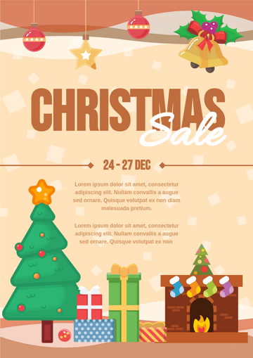Editable flyers template:Christmas Sale Graphic Design Flyer