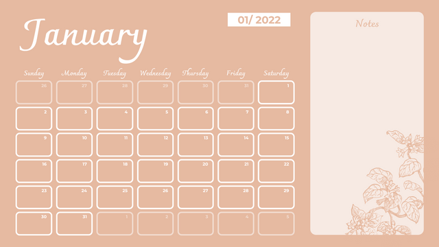 Calendar template: Foral Calendar 2022 With Notes (Created by InfoART's  marker)