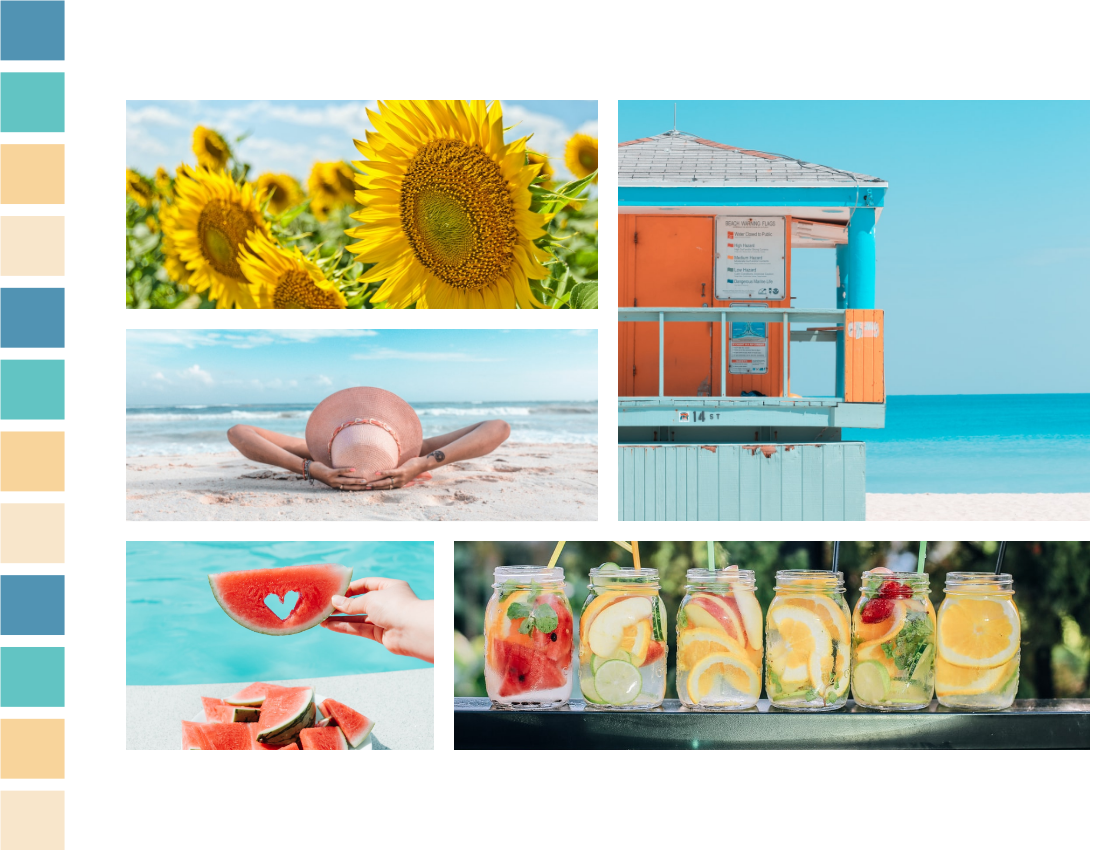 季节性照相簿 模板。Hello Sunshine Summer Holidays Seasonal Photo Book (由 Visual Paradigm Online 的季节性照相簿软件制作)