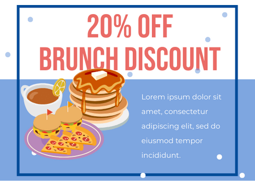 Gift Card template: Brunch Discount Card (Created by Visual Paradigm Online's Gift Card maker)