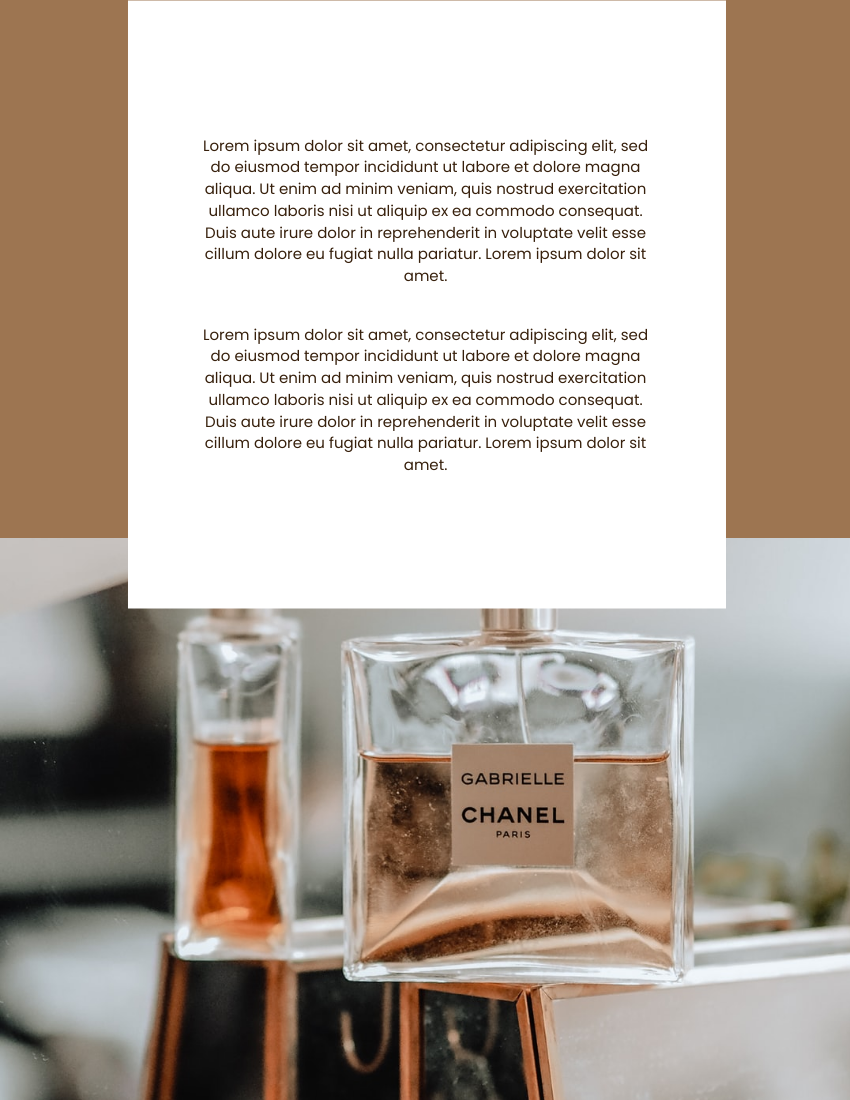 產品目錄 模板。 Perfume Catalog (由 Visual Paradigm Online 的產品目錄軟件製作)
