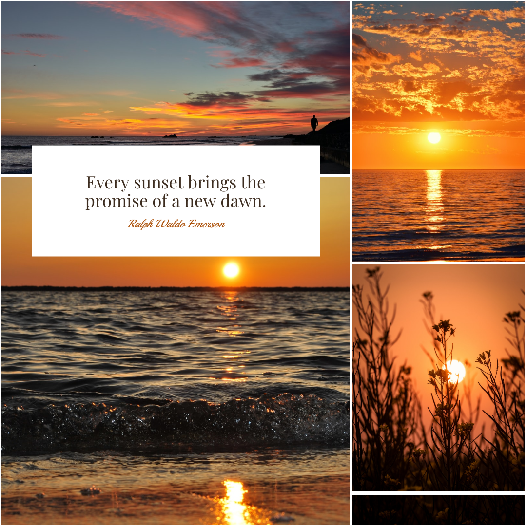 Golden Sunset Photo Collage