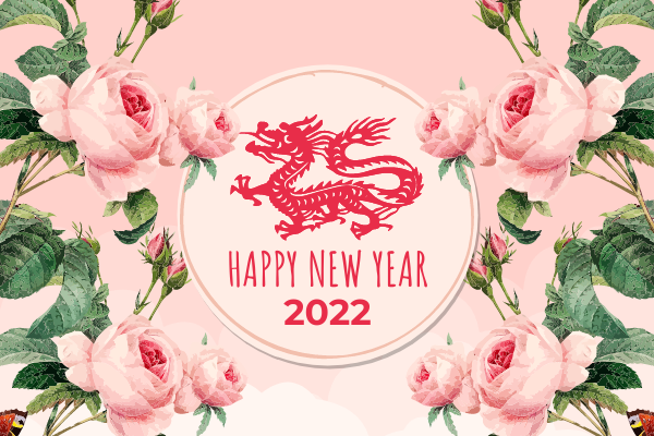 Greeting Card template: Roses And New Year Greeting Card (Created by Visual Paradigm Online's Greeting Card maker)