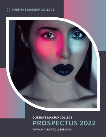 Prospectuses template: Neon Light Makeup School Prospectus (Created by Visual Paradigm Online's Prospectuses maker)