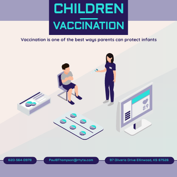 Isometric Diagram template: Children Vaccination Promotion (Created by Visual Paradigm Online's Isometric Diagram maker)
