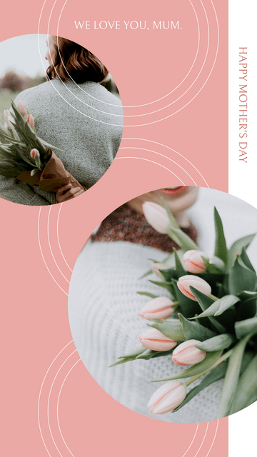 Editable instagramstories template:Pink Flower Photos Mother's Day Instagram Stories
