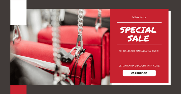 Facebook Ad template: Red Shopping Photo Special Sale Facebook Ad (Created by Visual Paradigm Online's Facebook Ad maker)
